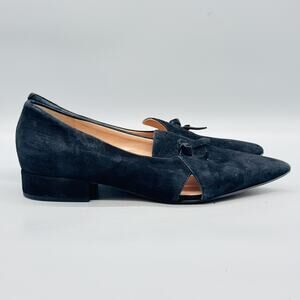 Cole Haan Shoes Womens 8.5 Black Suede Viola Skimmer Bow Pointed Toe Block Heel